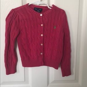 Long sleeve cable cardigan